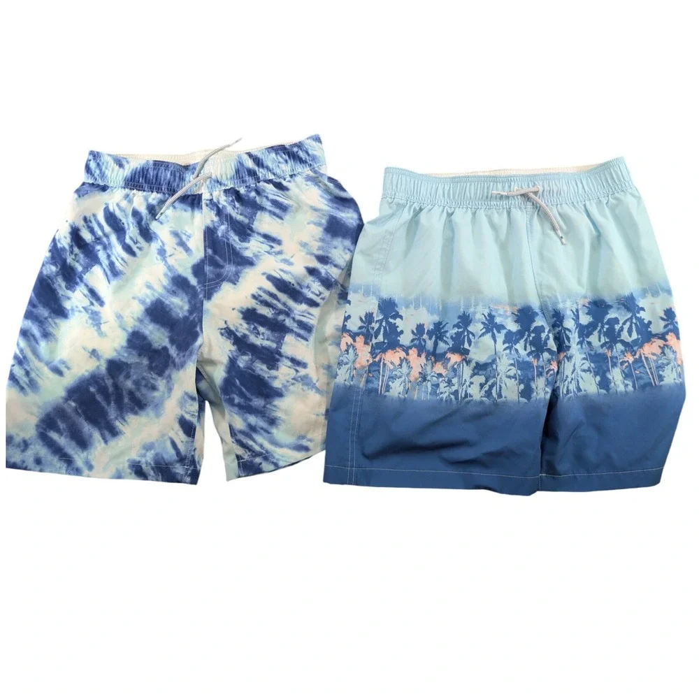 Abercrombie & Fitch Tie Dye Blue Swim Trunks Shorts Mens Size S Beachwear Pool